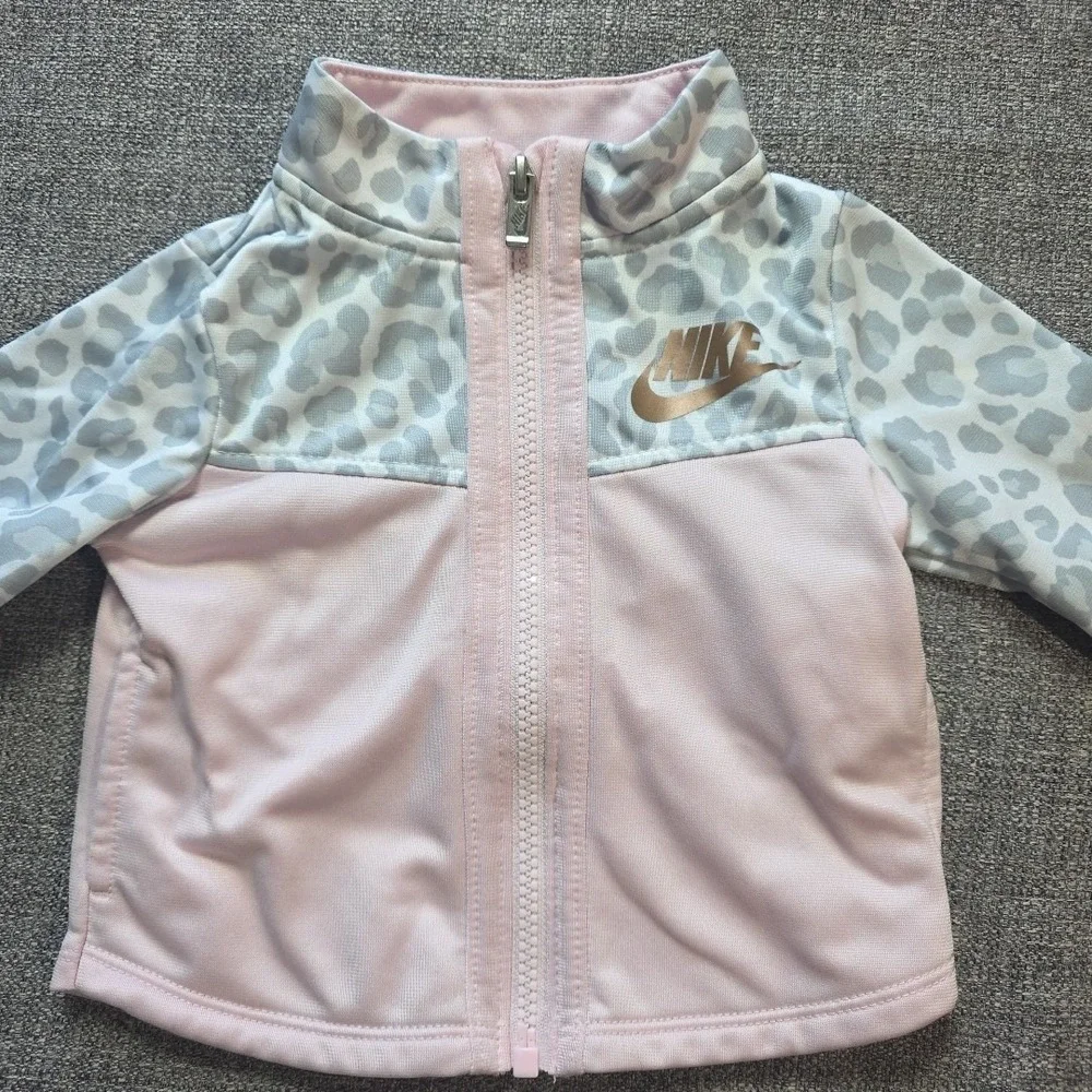 Nike Jacket Coat Girls Leapard Print 18 Months Full Zip Pink